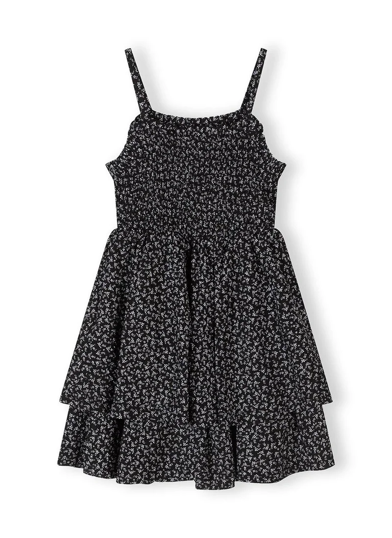مينوتي Girls floral summer dress black adjustable straps 3-15 years
